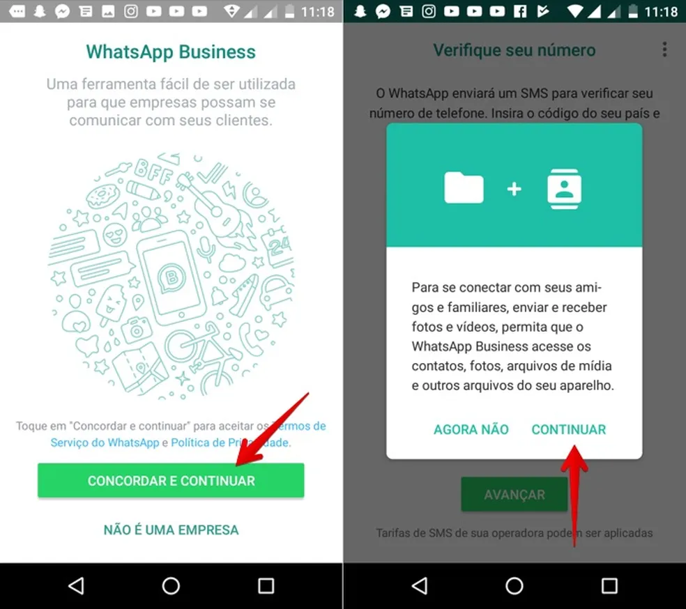 WhatsApp para Empresas: Um Guia Completo 2 Print da tela de cadastro do Whatsapp para empresas, também chamado de Whatsapp Business